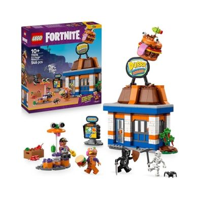 image LEGO Fortnite Le Restaurant Durrr Burger - Jeu Créatif avec Minifigurines de Terreur des Plages, Boss Burger & Gouash - Cadeau Collector sur Le Thème des Jeux Vidéo - Garçon ou Fille dès 10 Ans 77076