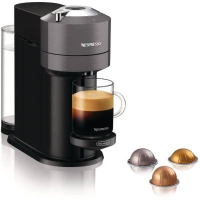 image De'Longhi Nespresso Vertuo Next ENV120.GY, Machine à Café en Capsules, Machine à Café Portion Unique, 5 Tailles de Tasse, Technologie Centrifusion, Ensemble de Bienvenue Inclus, Gris Foncé