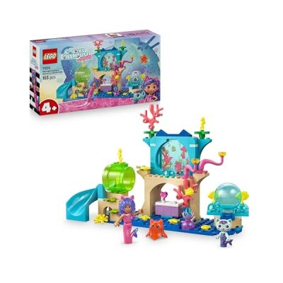 image LEGO Gabby's Dollhouse Mermaid Gabby's Aquarium Adventure Toy - INCL. a Gabby Mini Doll & Mercat Figure, Plus Fun Accessories - Gift for 4+ Year Old Girls & Movie Fans - 11204