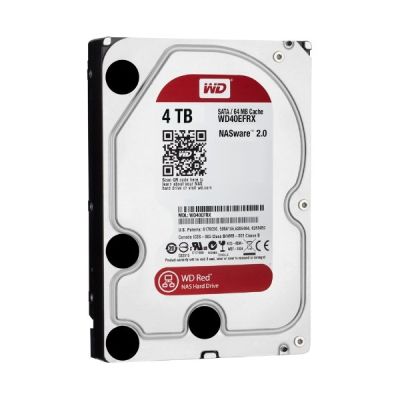 WD Red 4TB 3.0" NAS Disque dur interne - 5400 RPM Class, SATA 6 Gb/s, CMR, 64Mo Cache - WD40EFAX.
