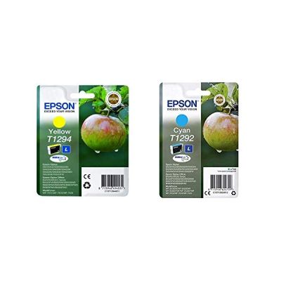 image Epson T1294 Cartouche d'encre d'origine Durabrite Ultra Jaune & T1292 Cartouche d'encre d'origine Durabrite Ultra Cyan Amazon Dash Replenishment est prêt