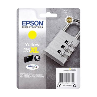 image Epson C13T35944010 Cartouche d'encre compatible avec Imprimante WF4720DWF Jaune Amazon Dash Replenishment est prêt
