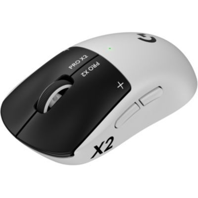 image Logitech G Pro X2 SUPERSTRIKE, Souris Gaming sans Fil Lightspeed, Performance Ultra-Rapide, Ultra-légère (61 g), Retour haptique de clic Personnalisable, Chargement USB-C, pour PC/Mac - Blanc