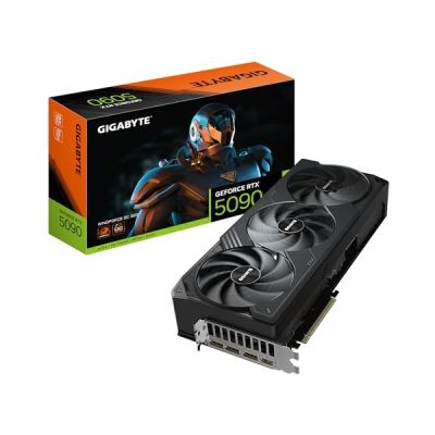 image GIGABYTE GeForce RTX 5090 WINDFORCE OC 32G Carte Graphique - 32 Go GDDR7, 512 Bits, PCI-E 5.0, 2467MHz Fréquence du Cœur, 3 x DP 2.1a, 1 x HDMI 2.1b, NVIDIA DLSS 4, GV-N5090WF3OC-32GD