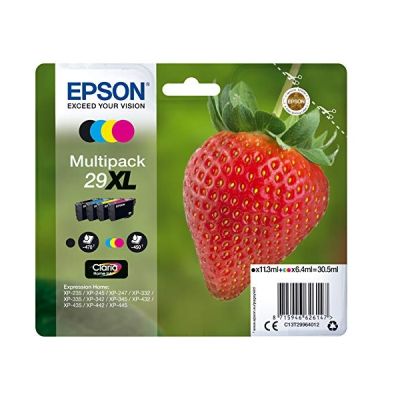 Epson 29XL Claria Home Strawberry Cartouches d'encre d'origine Multi-pack Noir/Cyan/Magenta/Jaune
