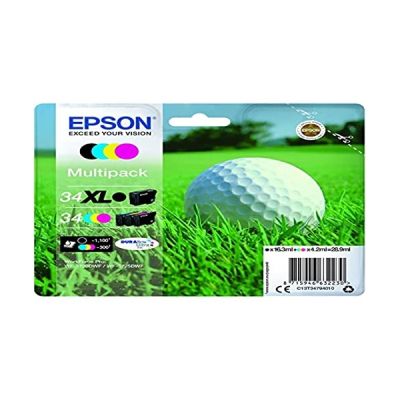 Epson Cartouche Encre Ultra 34XL/34 - Noir, Cyan, Magenta, Jaune C13T34794010