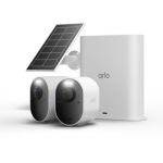 image produit Arlo Ultra 3 Caméra de Surveillance WiFi Extérieure sans Fil 4K UHD, Détection IA, Vision Nocturne Couleur, Audio bidirectionnel, Compatible avec Alexa, Essai Arlo Secure Inclus, 2 Caméras + Smarthub