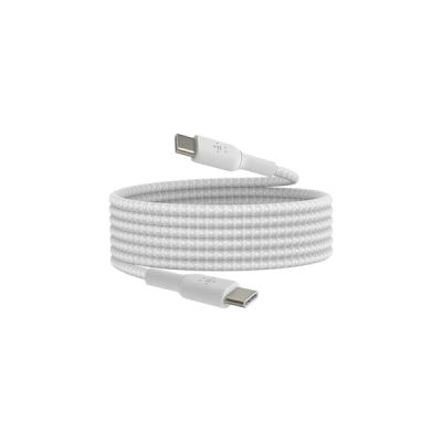 image Belkin BoostCharge Câble à gaine tressée USB-C vers USB-C (2 m, pour iPhone 16, 16 Pro, 16 Pro Max, 16 Plus, Galaxy S24, S23, Note10, Note9, Pixel 9, Pixel 8, iPad Pro, etc., blanc)
