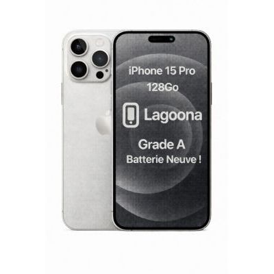 image Smartphone APPLE iPhone 15 ProTitBlan 128Go BatterieNeuve