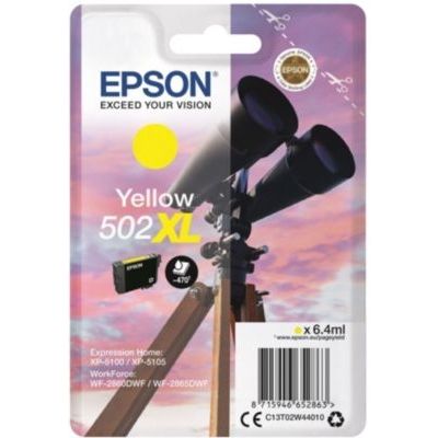 image Epson Singlepack Yellow 502XL Ink - Cartouches d'encre (Original, Encre à pigments, Jaune, Epson, 1 pièce(s), Impression à jet d'encre)