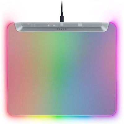 image Razer Firefly V2 Pro Phantom White - Tapis de Souris Gaming entièrement rétroéclairé - Chroma RGB - Surface microtexturée - Base antidérapante - Hub USB - 360 x 278 mm | Édition Phantom White