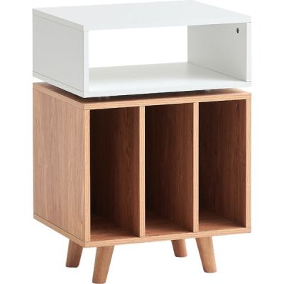 image Meubles hi-fi NorStone Stockholm 700 Blanc et Chêne