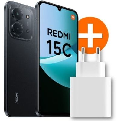 image Smartphone XIAOMI Pack Redmi15C 256GoNoir 4G+coque+Chargeu