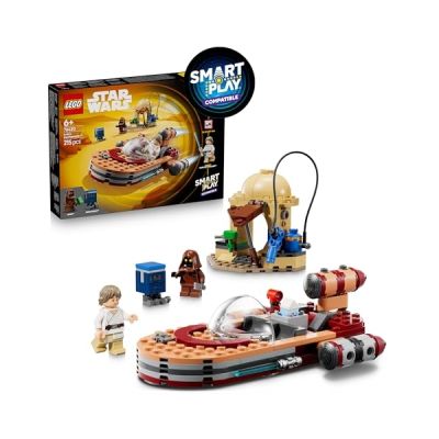 image LEGO Star Wars 75420 Smart Play : Le Landspeeder de Luke - Set Compatible - Jouet Interactif - Smart Tag & Minifigurine de Luke Skywalker - Idée Cadeau dès 6 Ans pour Garçon, Fille ou Fan Adulte