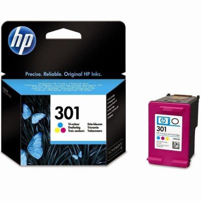 image HP 301 cartouche d'encre Trois Couleurs (Cyan, Magenta, jaune) Authentique (CH562EE) pour imprimantes HP DeskJet, HP ENVY et HP OfficeJet