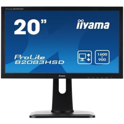 image iiyama Prolite B2083HSD-B1 Ecran LED 19,5" 1280 x 1024 5 ms VGA/DVI Pied réglable en hauteur Multimedia Noir