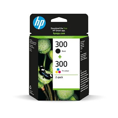 HP 300 pack de 2 cartouche d'encre noir et trois couleurs Authentique (CN637EE), pour imprimantes HP DeskJet, HP Photosmart et HP ENVY