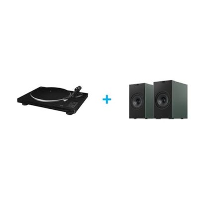 Pack platine vinyle JVC AL-F76B + 2 enceintes actives Bluetooth KEF CODA W VERT