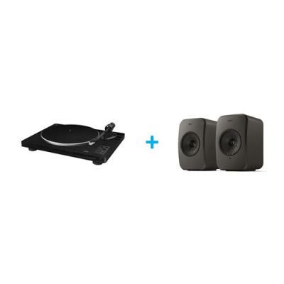 Pack platine vinyle JVC AL-F76B + 2 enceintes actives connectées KEF LSX 2 LT GRAPHITE