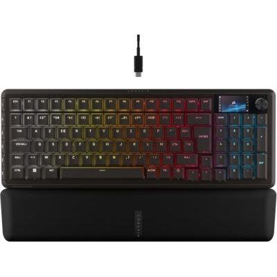 image CORSAIR VANGUARD PRO 96 Hall Effect Clavier de Jeu Magnétique Mécanique Filaire – 96%, MGX Hyperdrive Commutateurs, Interrogation 8 000 Hz, Rapid Trigger, Stream Deck Virtuel, SOCD Flashtap, AZERTY FR