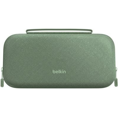 image Belkin Gaming Pochette de rangement avec batterie externe 10 000 mAh pour Nintendo Switch 2 (écran LCD, recharge rapide de 30W, compartiments pour AirTag et cartes de jeux, Vert)