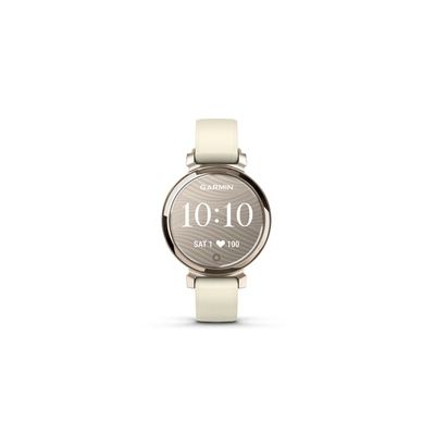 image Garmin Lily 2 - Petite Montre connectée et élégante - Cream Gold avec Bracelet Silicone Blanc Coco - Cadran 35 mm