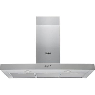 image WHIRLPOOL AKR559/3IX Hotte cheminée - Evacuation ou recyclage - 432 m3 air / h max - 65 dB(A) max - 3 vitesses - L 90 cm - Inox