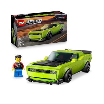 LEGO Speed Champions Voiture de Sport Dodge Challenger SRT Hellcat 77237 | Jouet pour garçon dès 9 ans, maquette de voiture de course, minifigurine de pilote, cadeau d’anniversaire, 390 pièces