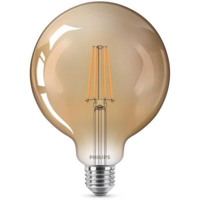 image Philips ampoule LED Globe Vintage Filament E27 8W Equivalent 50W Claire Ambrée Blanc chaud Compatible Variateur
