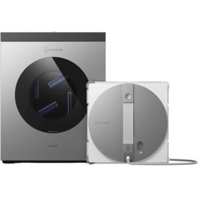 image ECOVACS WINBOT W3 OMNI Robot Nettoyeur de Vitres avec Station, Lavage Automatique des Tampons, Nettoyage Intelligent Jusqu’aux Bords, Pulvérisation à 3 Jets, Contrôle via Application