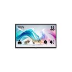 image produit MSI Pro MP165 E6 Écran Portable 15.6" Full HD - Dalle IPS 1920x1080, 60Hz, 4 ms, Haut-parleurs et Micro intégré, HDMI 2.0b, USB Type-C (PD 15W), Compatible VESA, Noir