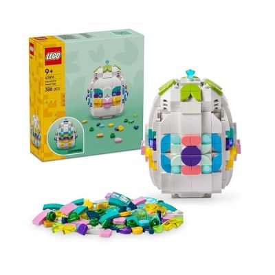 image LEGO L’Œuf de Pâques Décoratif - Jouet de Construction - Pièces de Décoration Colorées Dont Cœurs Dorés & Élément Pierre Précieuse - Loisirs Créatifs - Cadeau pour Fille ou Garçon dès 9 Ans 40816