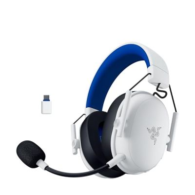 image Razer BlackShark V3 X HyperSpeed PlayStation - Casque Esport sans Fil - Ultra-léger 270g - Transducteurs Triforce 50mm - Microphone Amovible - HyperSpeed 2,4 GHz & Bluetooth - PS5/PC | Blanc