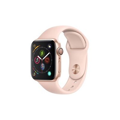 image Apple Watch Series 4 (GPS + Cellular) Boîtier en Acier Inoxydable Or de 40 mm avec Bracelet Sport Gris Sable