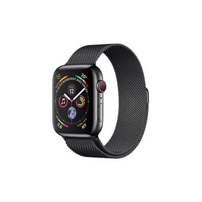 image Apple Watch Series 4 (GPS + Cellular) boîtier en acier inoxydable noir sidéral de 40 mm avec Bracelet Milanais - Noir sidéral