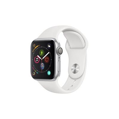 image Apple Watch Series 4 (GPS + Cellular) Boîtier en Acier Inoxydable de 40 mm avec Bracelet Sport Blanc