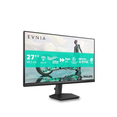 image Philips Moniteur 27M2N3500PF 27" WQHD 260 Hz, Dalle Fast IPS, 1 ms GtG, Adaptive Sync, HDR10, Compatible G-Sync, (2560×1440, HDMI 1× 2.0, DP, hub USB) Gris foncé