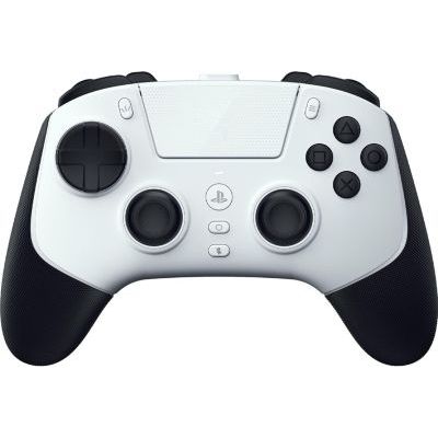 image Razer Raiju V3 Pro - Manette sans fil pour e-sport pour PlayStation 5 et PC - 4 boutons amovibles & 2 bumpers à prise en griffe - Sticks analogiques TMR - Pro HyperTrigger | Blanc