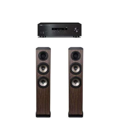 Amplificateur Yamaha R-S202D Noir + Paire d'enceintes colonne Cabasse Jersey MC170 Chêne