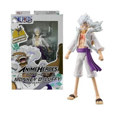 image BANDAI - Anime Heroes - One Piece - Figurine Anime Heroes 17 cm - Monkey D. Luffy Gear 5 - Licence Officielle One Piece - Figurine articulée Luffy Version Gear 5 - Jouet Enfant 4 Ans et + - 37054