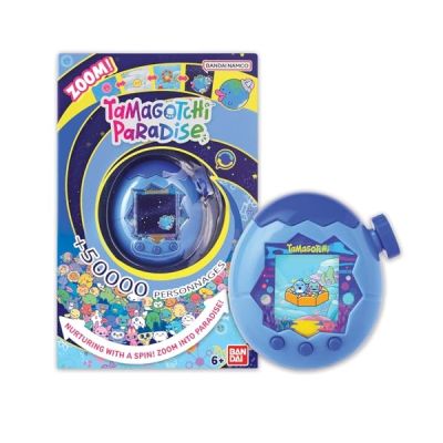 image Bandai - Tamagotchi Paradise Eau - Animal Virtuel à élever - Tamagotchi avec molette de Zoom - Jouet Interactif en français - Modèle Eau Coloris Bleu - Jouet Enfant 6 Ans et + - 43422