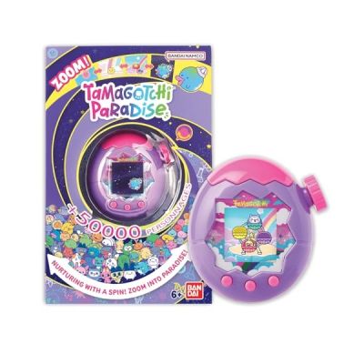image Bandai - Tamagotchi Paradise Ciel - Animal Virtuel à élever - Tamagotchi avec molette de Zoom - Jouet Interactif en français - Modèle Ciel Violet et Rose - Jouet Enfant 6 Ans et + - 43423