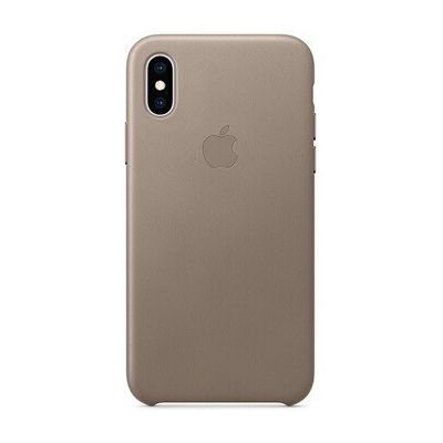 image Coque Apple iPhone XS CUIR TAUPE