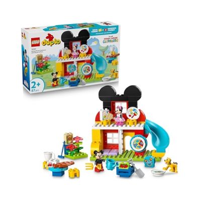 image LEGO Duplo │Disney La Maison de Mickey Mouse avec Minnie et Pluto - Jouet Éducatif pour Tout-Petits - Motricité Fine - 3 Figurines & Tourniquet - Cadeau pour Fille ou Garçon dès 2 Ans 10465