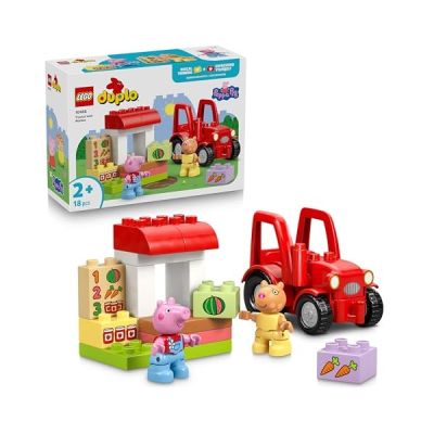 image LEGO Duplo Peppa Pig Tracteur et Marché - Jeu Éducatif pour Enfant en Bas Âge - Set Montessori - Motricité - 2 Figurines Dont Pedro Pony - Cadeau pour Fille ou Garçon dès 2 Ans 10468