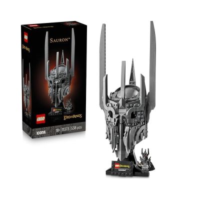 image LEGO Icons Le Seigneur des Anneaux : Le Casque de Sauron - Maquette pour Adulte - Décoration avec l'anneau Unique & Minifigurine Collector - Idée Cadeau DIY pour Fans de la Saga 11373