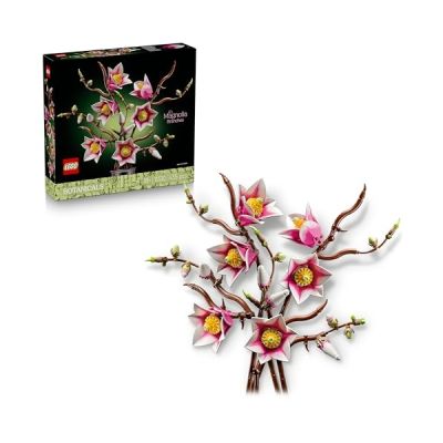 image LEGO Botanicals Branches de Magnolia - Set de Fleurs Artificielles pour Adulte - 5 Fausses Plantes pour Décoration de Chambre ou Salon - Idée Cadeau DIY pour Femme 11510
