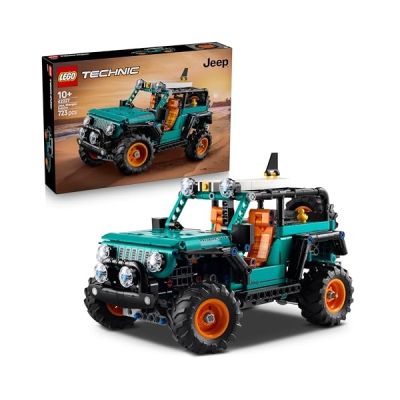 image LEGO Technic SUV Jeep Wrangler Rubicon - Jouet Voiture - Maquette de 4x4 avec Moteur V6, Direction & Suspension - Idée de Cadeau d'anniversaire STEM pour Garçon dès 10 Ans 42227