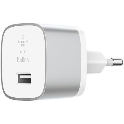 image Belkin - Boost↑Up - Chargeur Secteur 18 W pour Smartphone et Tablette avec Câble USB-A vers USB-C – QuickCharge 3.0 - 1,2 m - Argent (Compatible avec Samsung Galaxy S10/S10+/10e/Note 9)