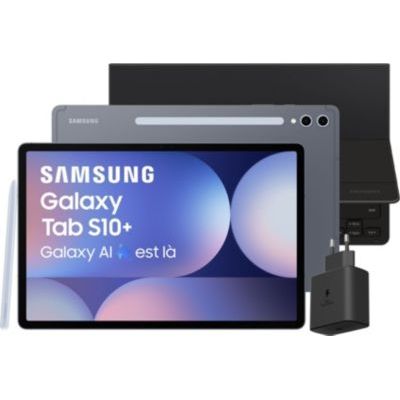 image Tablette Android SAMSUNG Pack S10+ avec Galaxy IA + Cover Keyboard Slim + Chargeur